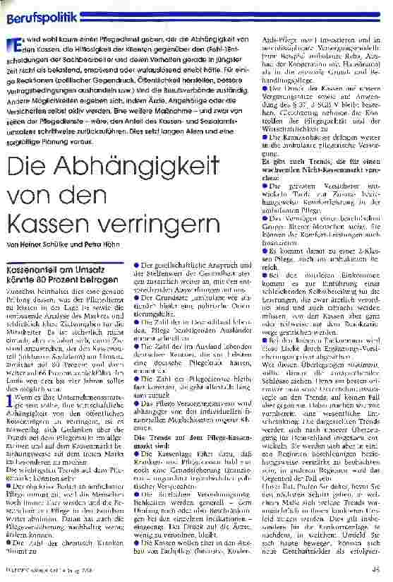 Vorschauseite 1: Die Abhängigkeit von den Kassen verringern