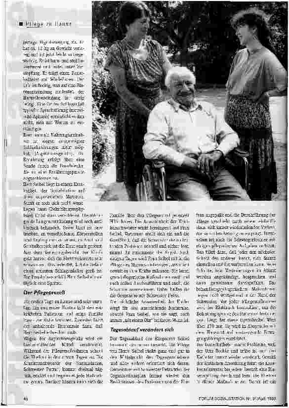Vorschauseite 2: Froh, wieder dabei zu sein Mit Hilfe der Schwester ein Stück Normalität erreichen