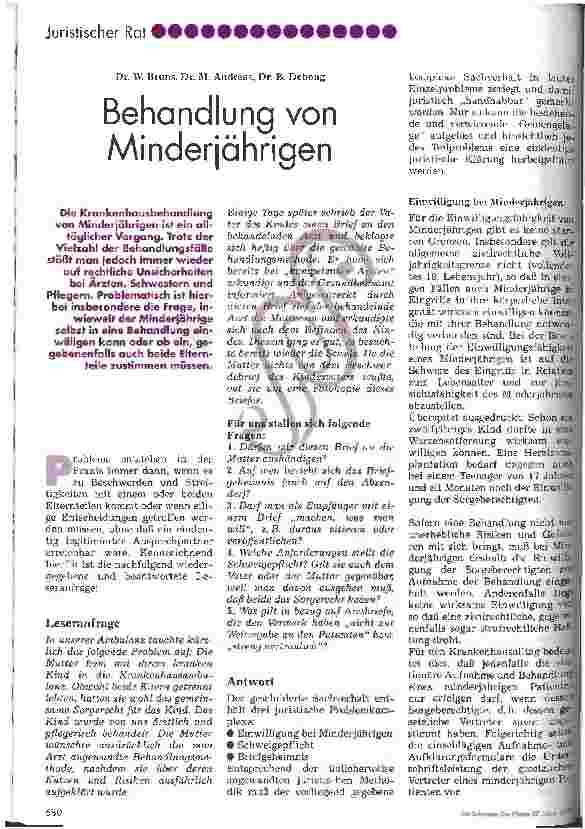 Vorschauseite 1: Behandlung von Minderjährigen
