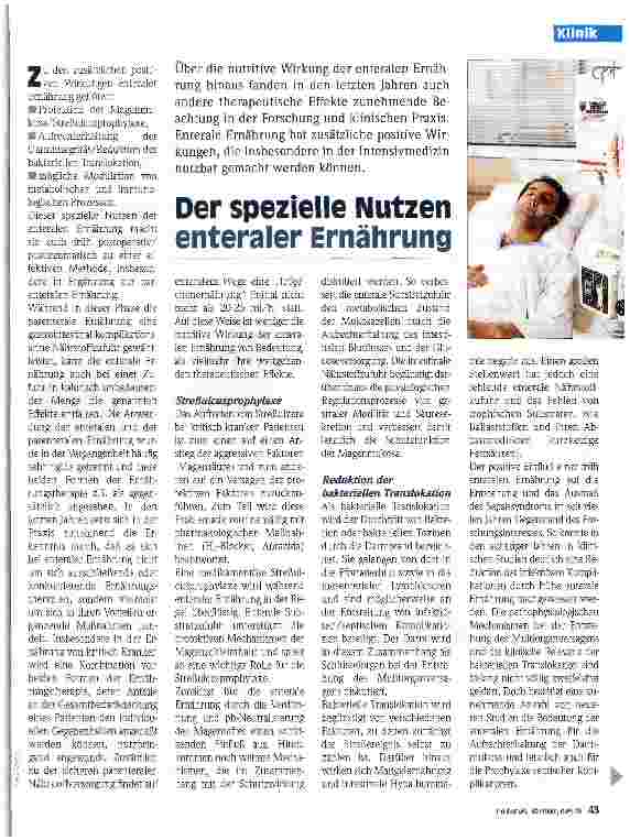 Vorschauseite 1: Der spezielle Nutzen enteraler Ernährung