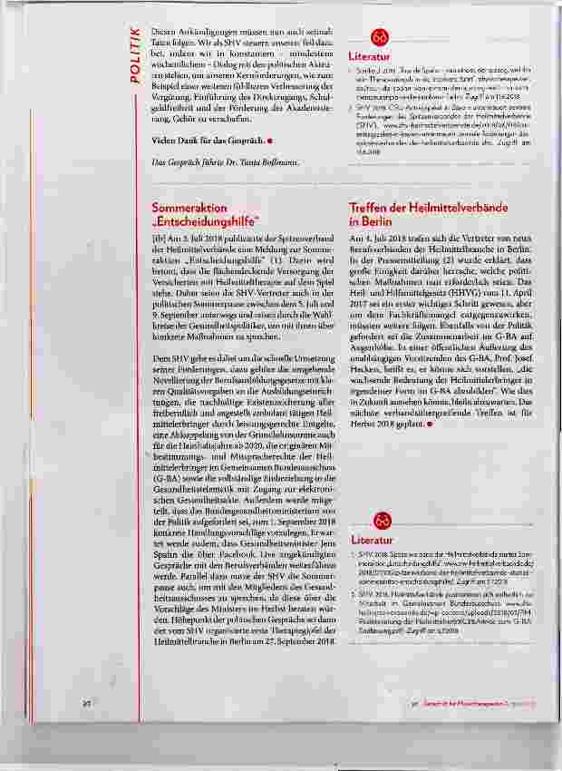 Vorschauseite 3: Der SHV setzt auf den Dialog mit Politikern und Entscheidungsträgern