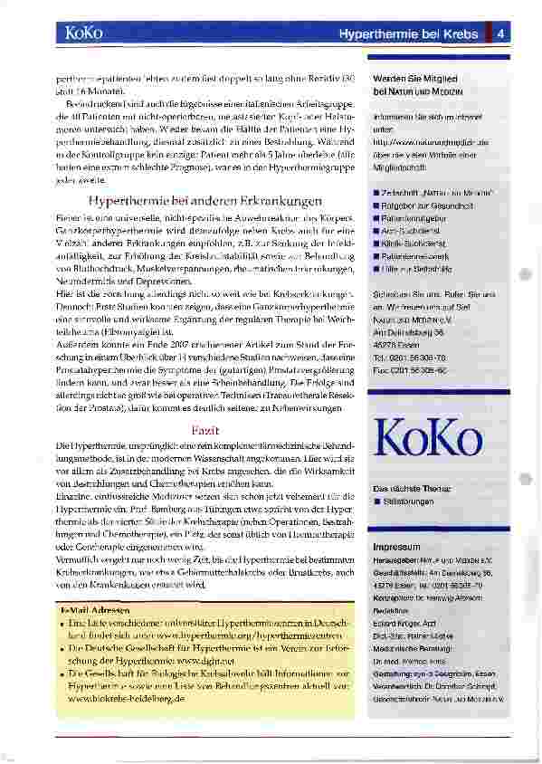 Vorschauseite 4: Hyperthermie bei Krebs