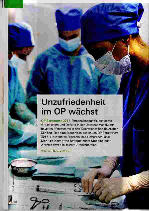 Vorschauseite 1: Unzufriedenheit im OP wächst