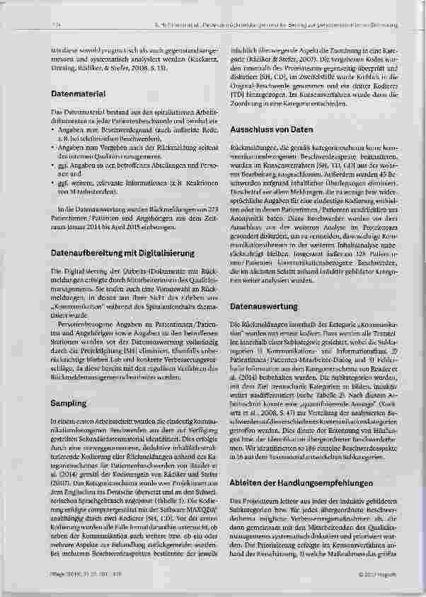 Vorschauseite 4: Patientenrückmeldung als Möglichkeit, die Versorgungsqualität von Spitalpatienten zu verbessern