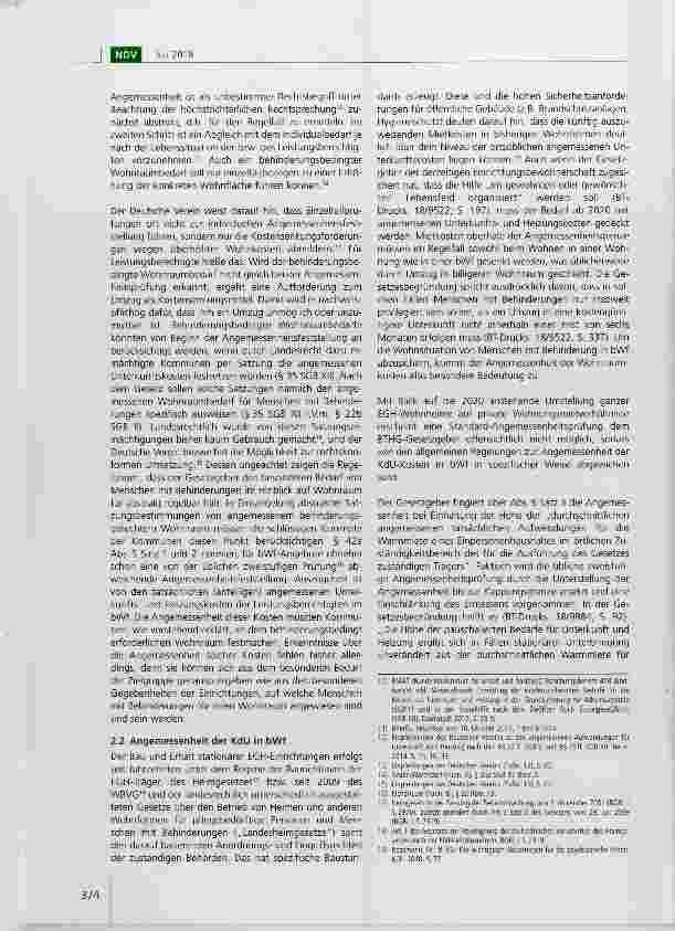 Vorschauseite 4: Die Finanzierung der Unterkunftskosten in „besonderen Wohnformen nach dem BTHG: Existenzsicherungsoder Teilhabeleistung? Teil 1