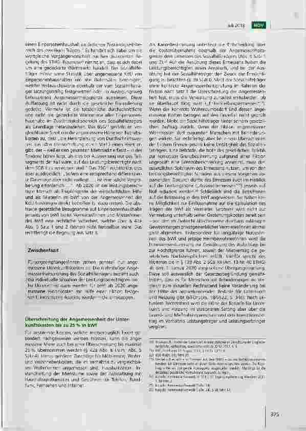 Vorschauseite 5: Die Finanzierung der Unterkunftskosten in „besonderen Wohnformen nach dem BTHG: Existenzsicherungsoder Teilhabeleistung? Teil 1