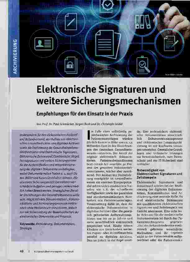 Vorschauseite 1: Elektronische Signaturen und weitere Sicherungsmechanismen