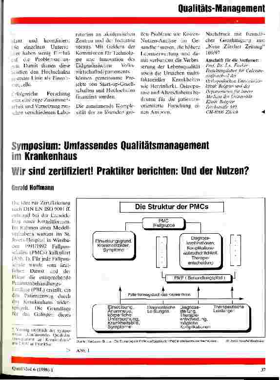 Vorschauseite 1: Symposium: Umfassendes Qualitätsmanagement im Krankenhaus Wir sind zertifiziert! Praktiker berichten: Und der Nutzen?