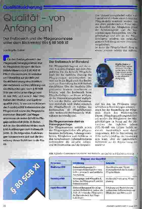 Vorschauseite 1: Qualität - von Anfang an! Der Erstbesuch und die Pflegeanamnese unter dem Blickwinkel des  80 SGB XI