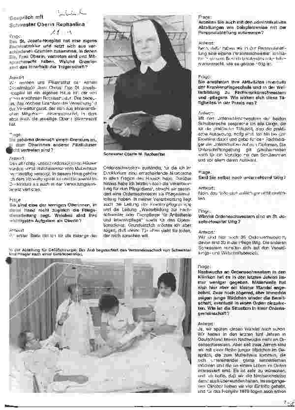 Vorschauseite 1: Das St.Josefs-Hospital in Wiesbaden Gespräch mti Oberin Raphaelina