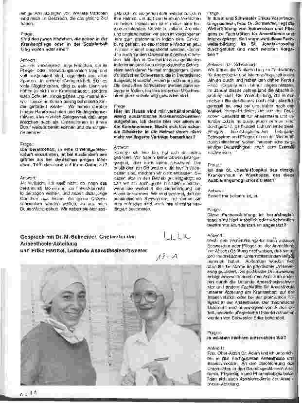 Vorschauseite 2: Das St.Josefs-Hospital in Wiesbaden Gespräch mti Oberin Raphaelina