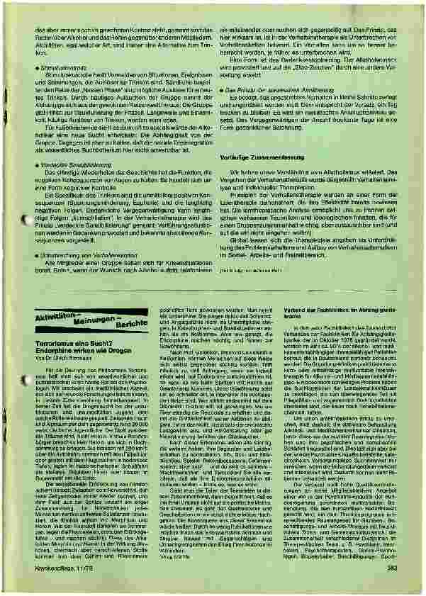 Vorschauseite 3: Sind Entziehungskuren an einer Landesnervenklinik möglich? Ein therapeutisches Experiment - Teil 1