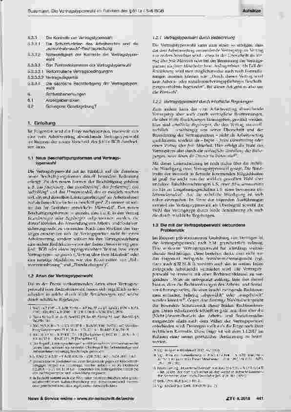 Vorschauseite 2: Die Vertragstypenwahl im Rahmen des §611 a I 5-6 BGB