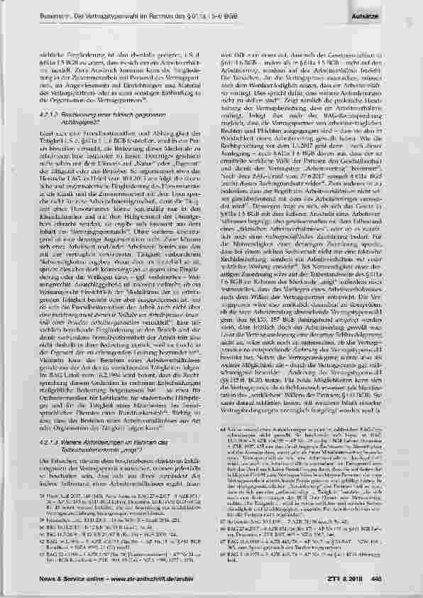 Vorschauseite 6: Die Vertragstypenwahl im Rahmen des §611 a I 5-6 BGB