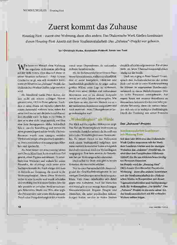 Vorschauseite 1: Zuerst kommt das Zuhause
