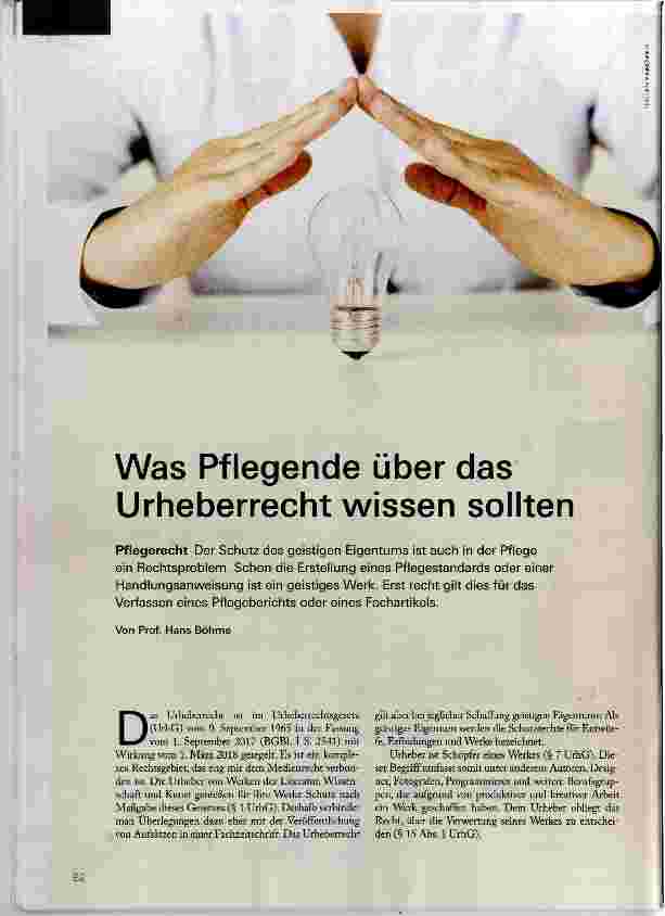 Vorschauseite 1: Was Pflegende über das Urheberrecht wissen sollten