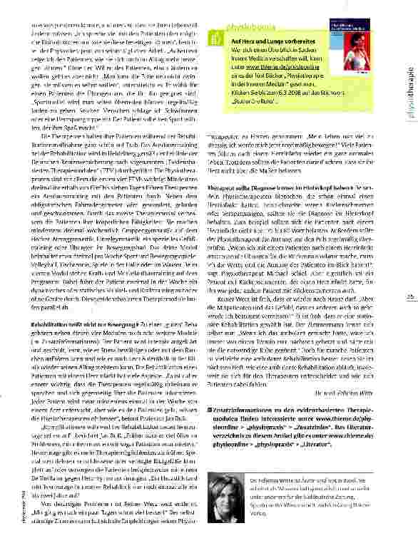 Vorschauseite 4: Herzinfarkt Teil 1: stationäre Rehabilitation Auszeit vom Alltag therapeutisch nutzen