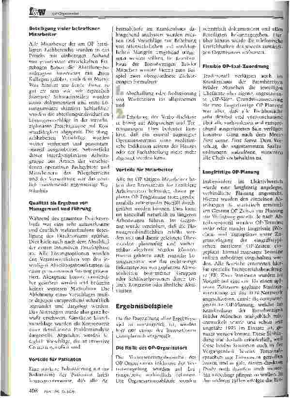 Vorschauseite 2: OP-Organisation