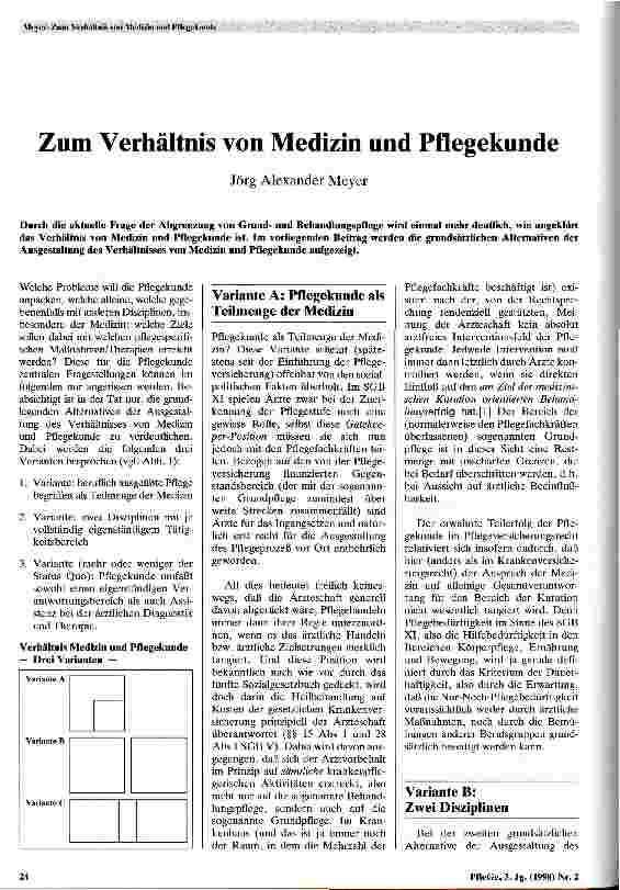 Vorschauseite 1: Zum Verständnis von Medizin und Pflegekunde