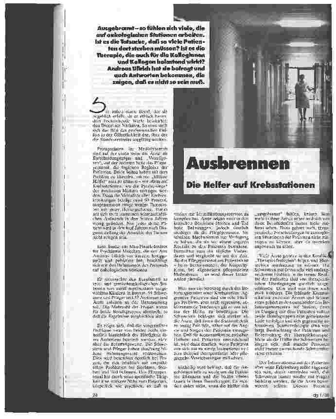 Vorschauseite 1: Ausbrennen Die Helfer auf Krebsstationen