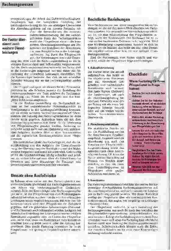 Vorschauseite 2: Factoring für Pflegedienste Wie es funktioniert und für wen es sich lohnt