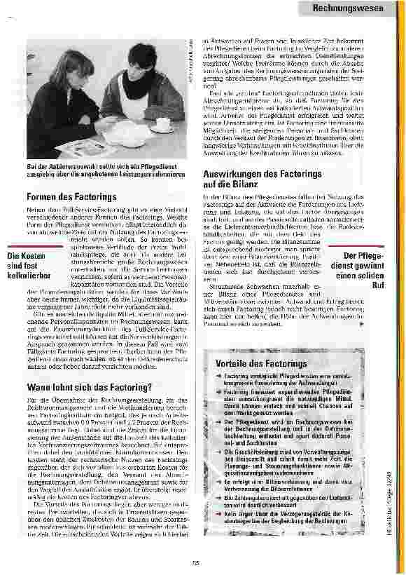 Vorschauseite 3: Factoring für Pflegedienste Wie es funktioniert und für wen es sich lohnt