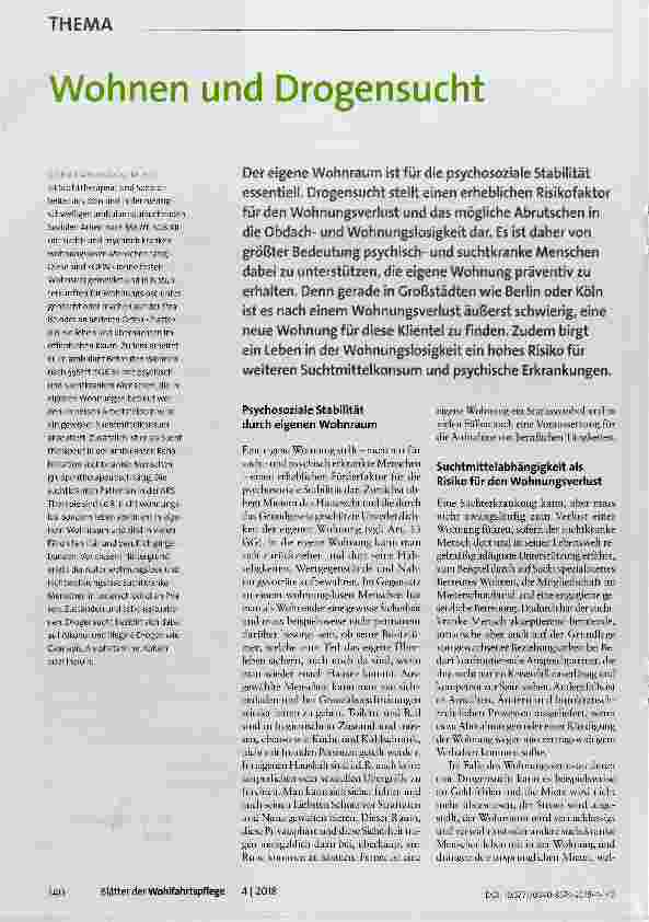 Vorschauseite 1: Wohnen und Drogensucht