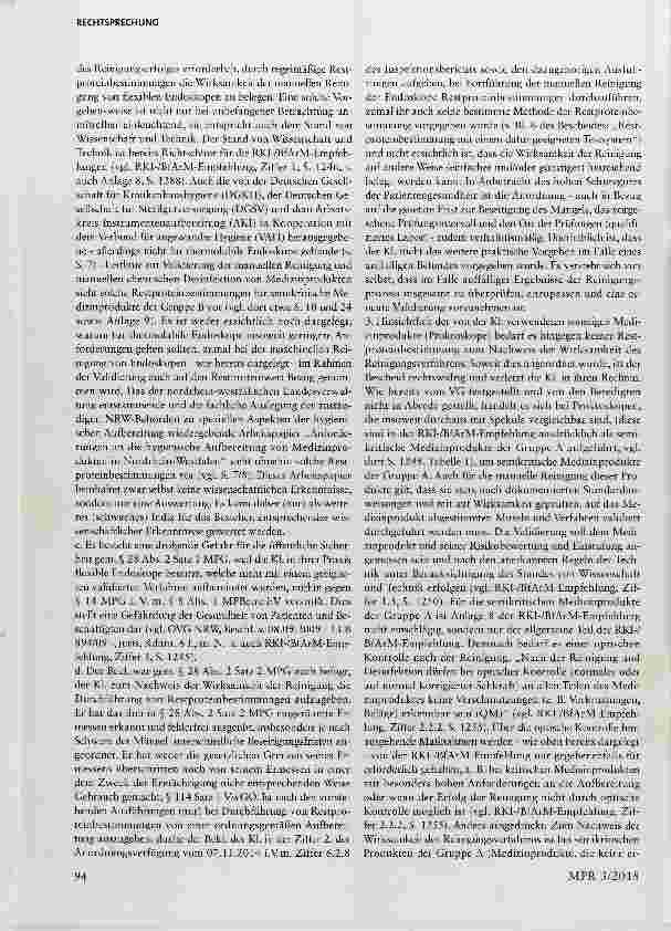 Vorschauseite 6: Aufbereitung von Medizinprodukten § 8 Abs. 1 MPBetreibV, §§ 14, 28 Abs. 1, Abs. 2 Satz 1 MPG