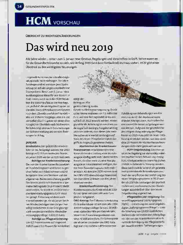 Vorschauseite 1: Das wird neu 2019
