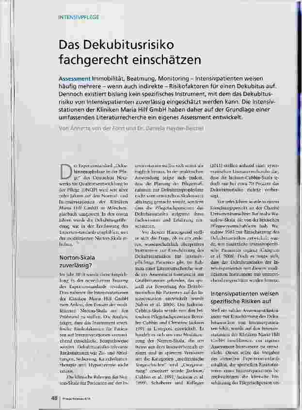Vorschauseite 1: Das Dekubitusrisiko fachgerecht einschätzen