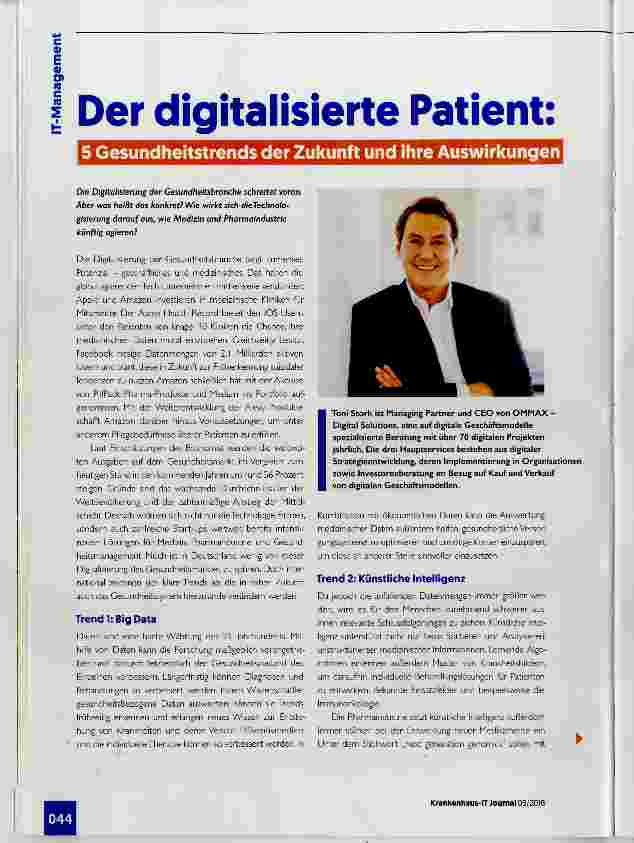 Vorschauseite 1: Der digitalisierte Patient: 5 Gesundheitstrends der Zukunft und ihre Auswirkungen