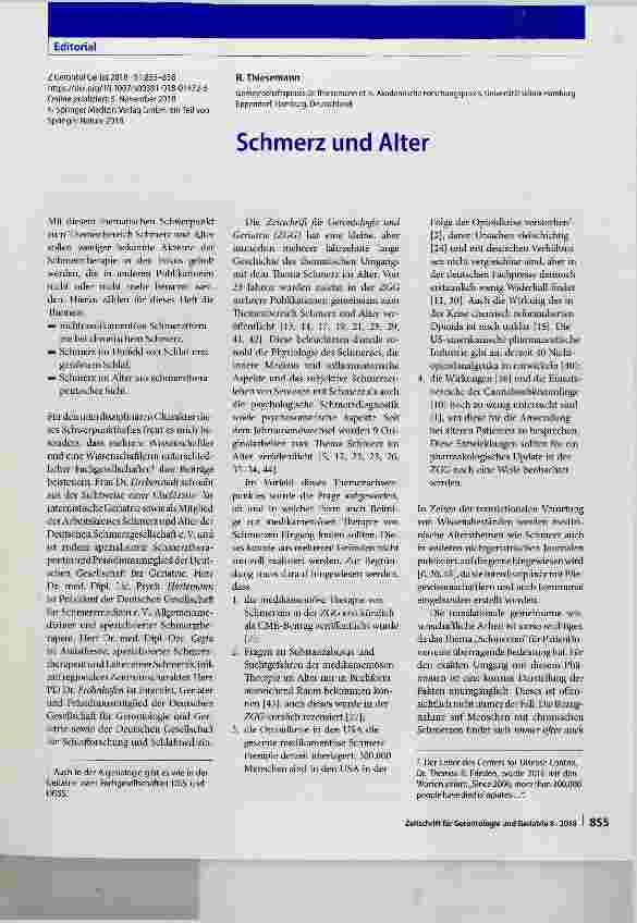 Vorschauseite 1: Schmerz und Alter
