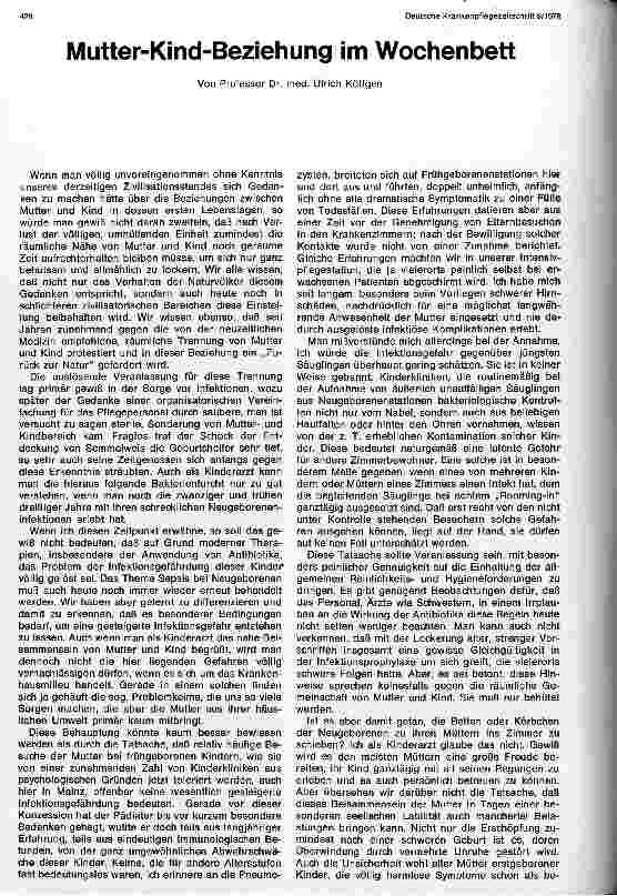 Vorschauseite 1: Mutter-Kind-Beziehung im Wochenbett