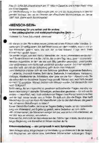 Vorschauseite 1: Mensch-Sein: Verantwortung für uns selbst und für andere - Aus pädagogischer und sozialpsychologischer Sicht -