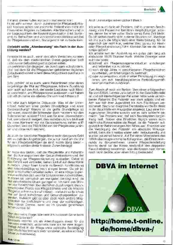Vorschauseite 3: Aus dem Berufsalltag - Erfahrungsbericht einer Altenpflegerin