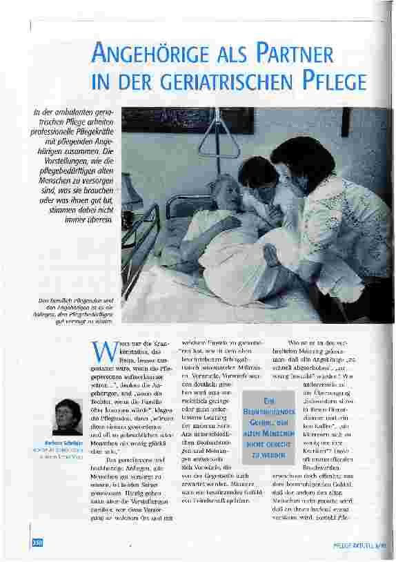 Vorschauseite 1: Angehörige als Partner in der geriatrischen Pflege