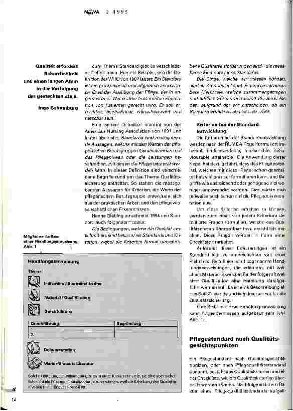 Vorschauseite 2: Entwicklung von Pflegestandards Instrument für die dezentrale Erhebung der Pflegequalität
