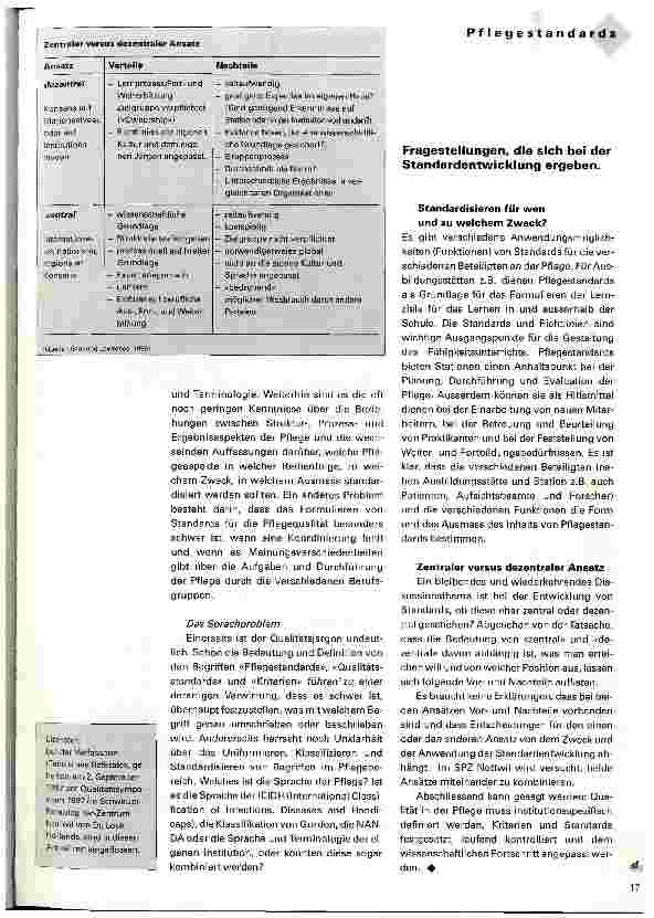 Vorschauseite 5: Entwicklung von Pflegestandards Instrument für die dezentrale Erhebung der Pflegequalität