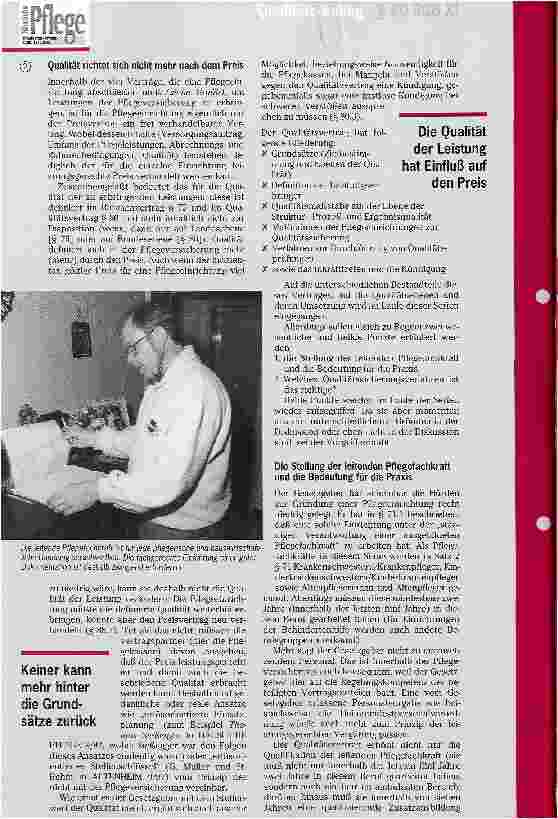 Vorschauseite 2: Qualität als Baustein in der Pflegeversicherung Teil I: Definitionen, Stellung der leitenden Pflegefachkraft und Qualitätssicherungsverfahren