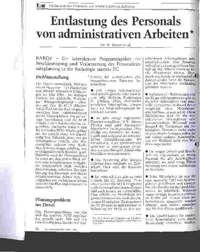 Vorschauseite 1: Entlastung des Personals von administrativen Arbeiten