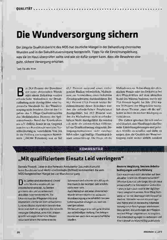 Vorschauseite 1: Die Wundversorgung sichern