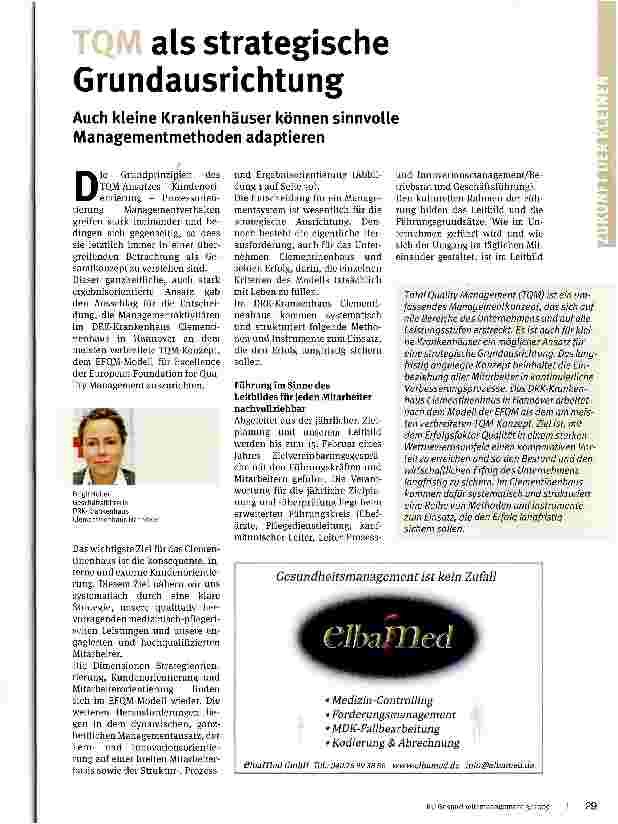 Vorschauseite 1: TQM als strategische Grundausrichtung