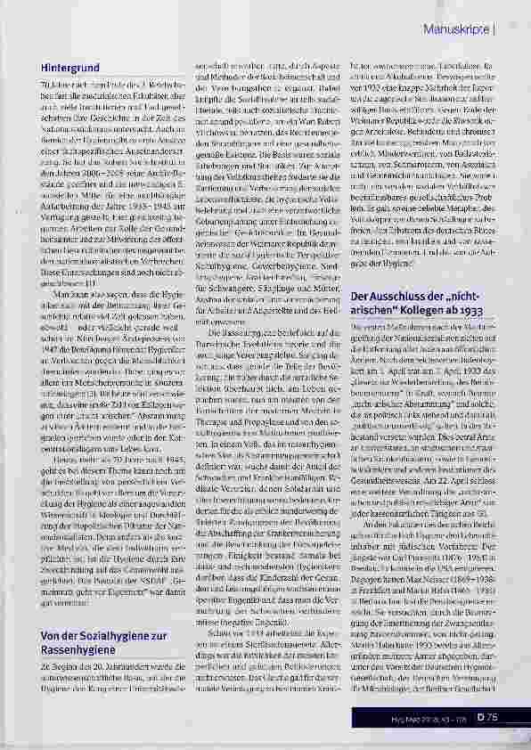 Vorschauseite 2: Die Deutschen Hygieniker und der Nationalsozialismus