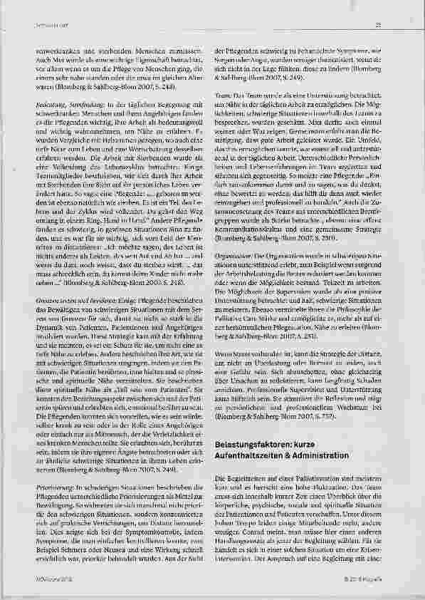Vorschauseite 3: Wie gehen professionelle Berufsgruppen in der Palliative Care mit Belastungen um?
