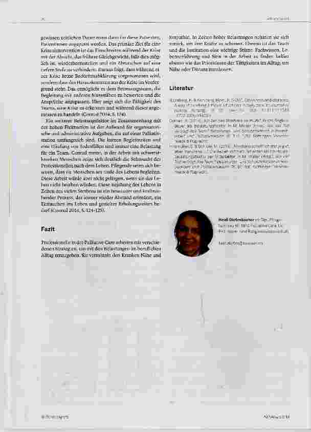 Vorschauseite 4: Wie gehen professionelle Berufsgruppen in der Palliative Care mit Belastungen um?