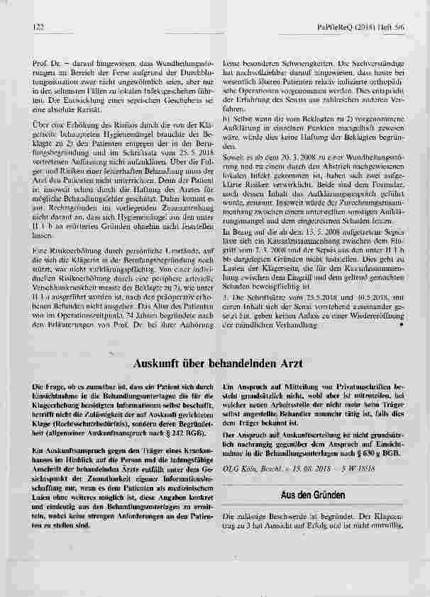 Vorschauseite 1: Auskunft über behandelnden Arzt