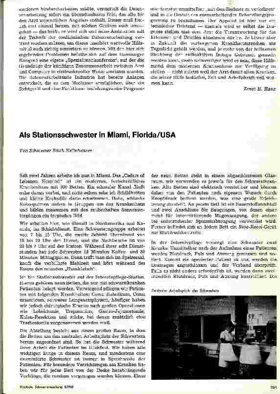 Vorschauseite 1: Als Stationsschwester in Miami, Florida/USA