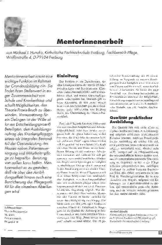 Vorschauseite 1: MentorInnenarbeit