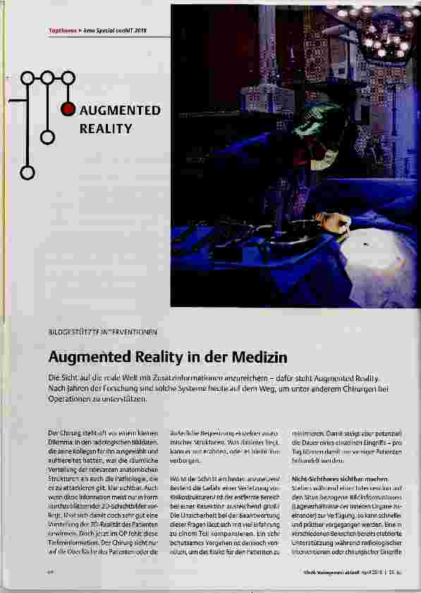 Vorschauseite 1: Augmented Reality in der Medizin