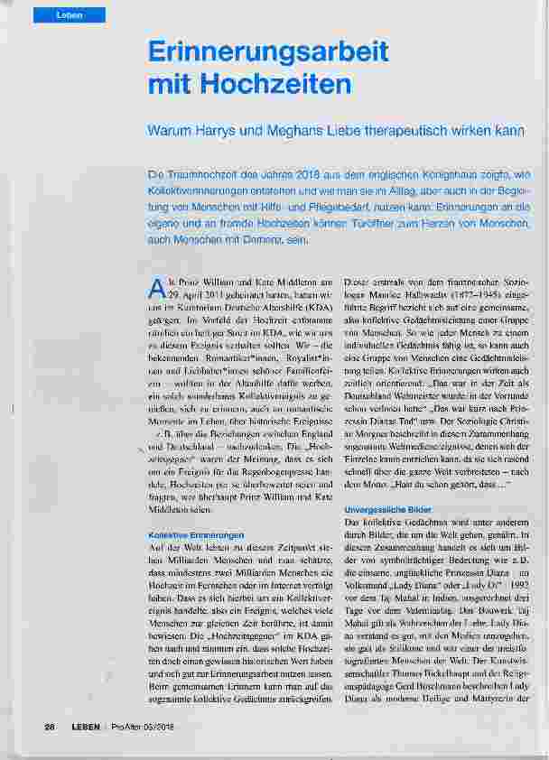 Vorschauseite 1: Erinnerungsarbeit mit Hochzeiten